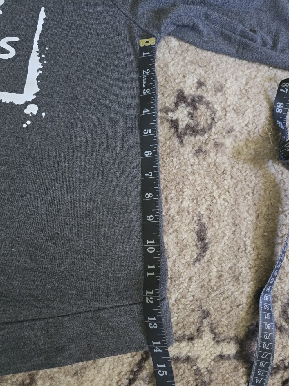 LC Lauren Conrad Charcoal and White 'Love Me Anyways' 3/4 Sleeve Tee - Picture 6 of 6